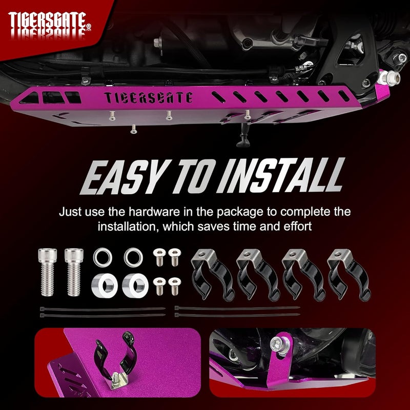 TIGERSGATE 2018-2024 Softail Engine Skid Plate for Breakout, Deluxe, Fat Bob, Fat Boy, Street Bob, Sport Glide, Heritage Classic, Low Rider, Slim Models, Purple - Image 5